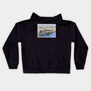 Christmas Greetings Cards Ironbridge in Snow Kids Hoodie